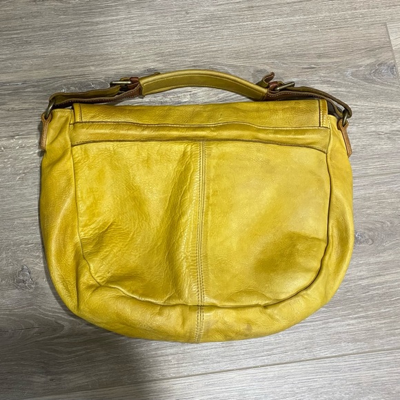 Axtel’s Yellow Distressed Leather Hobo - Picture 10 of 11